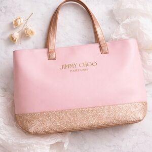 Jimmy Choo Parfums Pink Blush Glitter Tote Bag
Large NWT Rare Collector